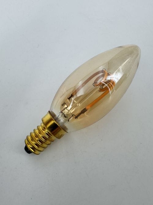 Ampoule E14 Opjet LED spiral filament Bulb 3,4W 40W - ampoule verre teinté ambré - blanc chaud 12-140Lm - usage de variateur possible - Ref 011801