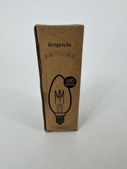 Ampoule E14 Opjet LED spiral filament Bulb 3,4W 40W - ampoule verre teinté ambré - blanc chaud 12-140Lm - usage de variateur possible - Ref 011801