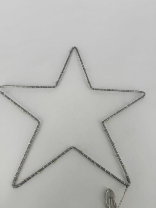 Etoile opjet décoration lumineuse LED à suspendre avec adaptateur - couleur métallique grise - 220/240W AC 50/60Hz - ref 011723 (étoile 30 - 30 cm)