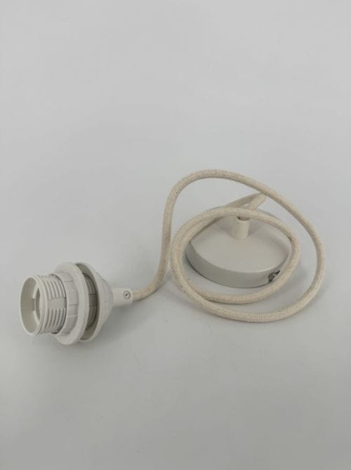 Suspension Opjet douille blanche 110 cm - câble coton rosace - Ref 015165