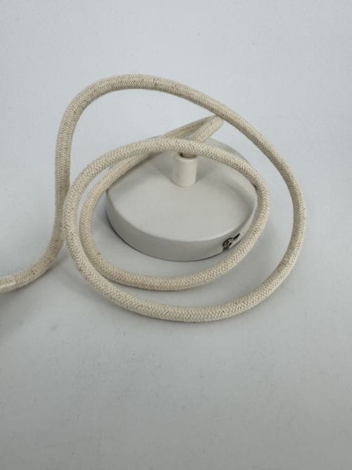 Suspension Opjet douille blanche 110 cm - câble coton rosace - Ref 015165