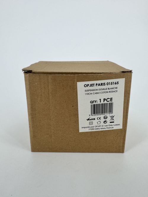 Suspension Opjet douille blanche 110 cm - câble coton rosace - Ref 015165