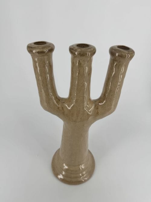 Bougeoir Chandelier Opjet Paris - poterie terre d'ambre - Réf 016391