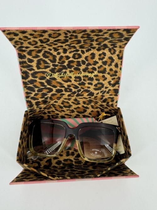 Paire de lunettes de soleil Powder Gold Léopard - Grosse monture