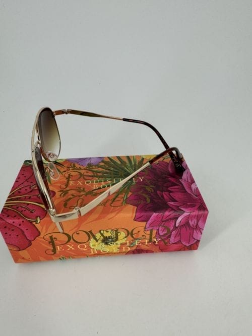 Paire de lunettes de soleil Powder Gold Léopard - Style aviateur