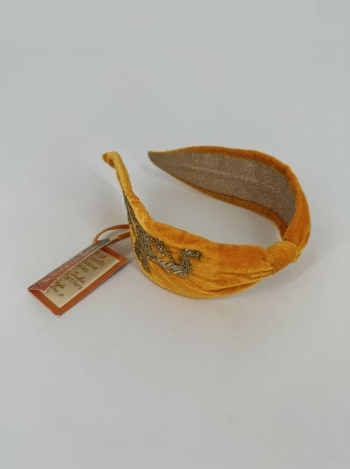 Serre-tête éléphant velour orange Podwer
