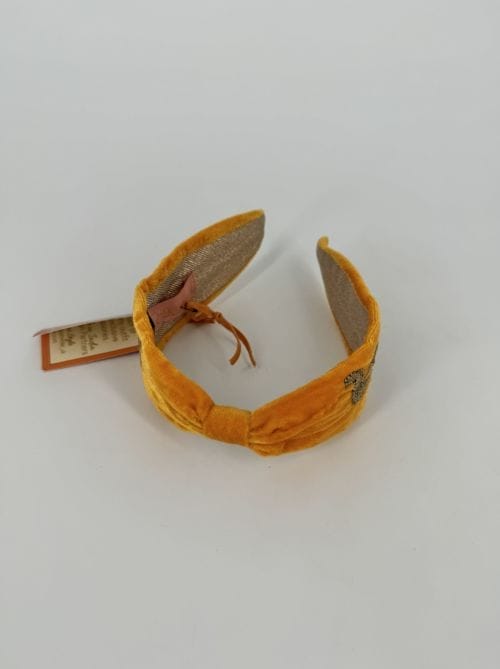 Serre-tête éléphant velour orange Podwer