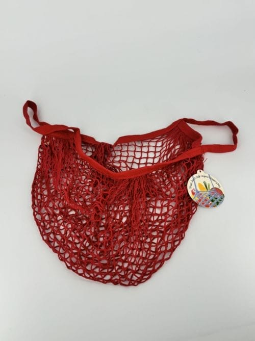 Sac filet à provisions rouge en coton organique - Rex London