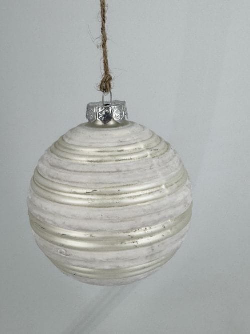 Boule de Noël à suspendre blanche