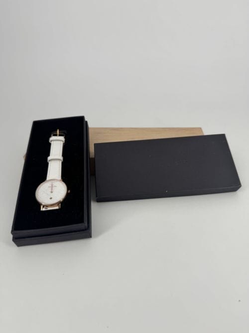 Montre à aiguilles avec bracelet blanc Meller