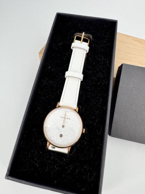 Montre à aiguilles avec bracelet blanc Meller