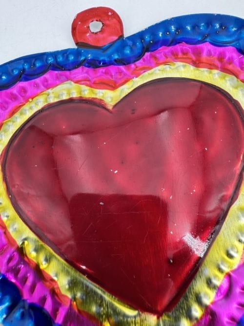 Coeur ex-voto rouge bleu rose jaune rouge Tienda Esquipulas