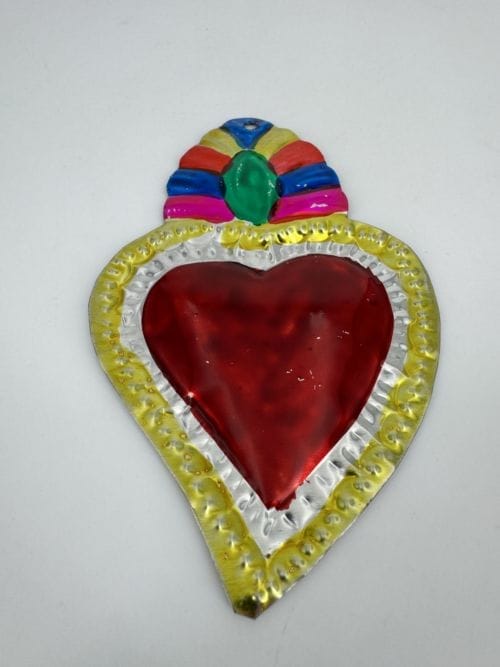 Coeur ex-voto haut multicolore Tienda Esquipulas