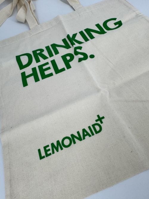 Tote bag Drinking Helps Lemondaid+ en coton