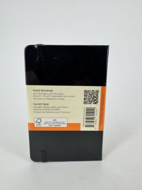 Moleskine Classic Collection Ruled Notebook Hard Cover - Carnet noir ligné - 192 pages