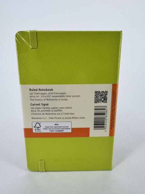 Moleskine Classic Collection Ruled Notebook Hard Cover - Carnet vert clair ligné - 192 pages