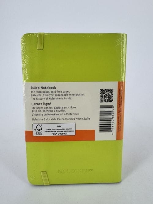 Moleskine Classic Collection Ruled Notebook Soft Cover - Carnet vert clair ligné - 192 pages