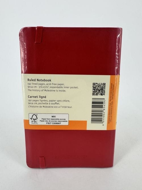 Moleskine Classic Collection Ruled Notebook Soft Cover - Carnet rouge ligné - 192 pages