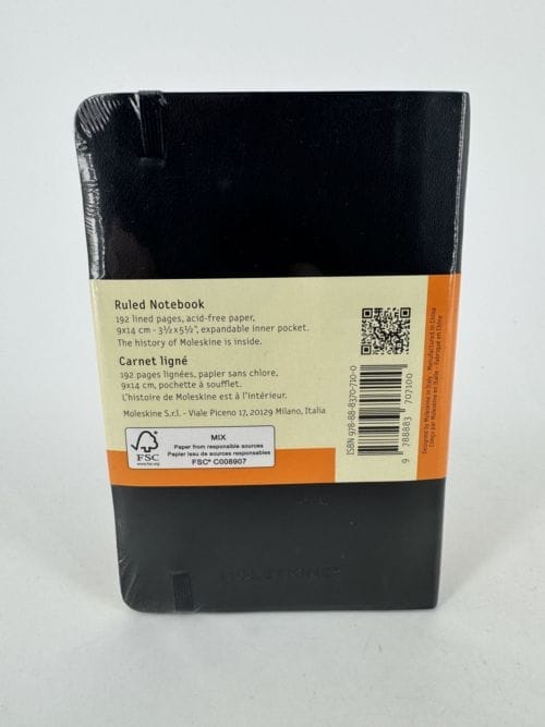 Moleskine Classic Collection Ruled Notebook Soft Cover - Carnet noir ligné - 192 pages