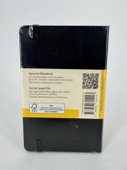 Moleskine Classic Collection Squared Notebook Hard Cover - Carnet noir quadrillé - 192 pages