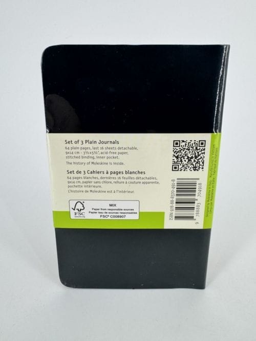 Moleskine Cahiers Collection Set de 3 - Plain Journals - Cahiers noir à pages blanches