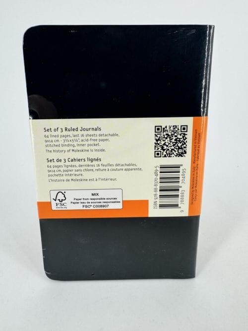 Moleskine Cahiers Collection Set de 3 - Plain Journals - Cahiers noir lignés