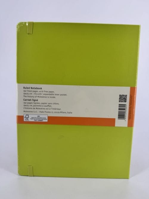 Moleskine Classic Collection Hard Cover Ruled Notebook - Carnet ligné vert pomme - 192 pages