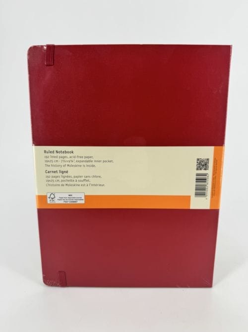 Moleskine Classic Collection Hard Cover Ruled Notebook - Carnet ligné rouge - 192 pages
