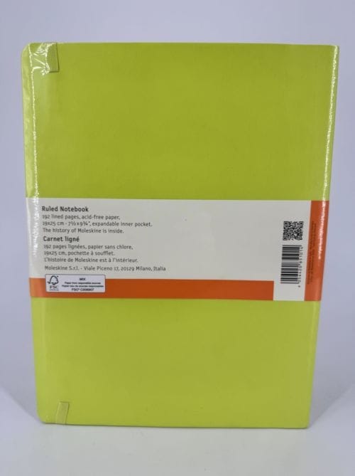 Moleskine Classic Collection Ruled Notebook Soft Cover - Couverture souple - Carnet ligné vert pomme - 192 pages