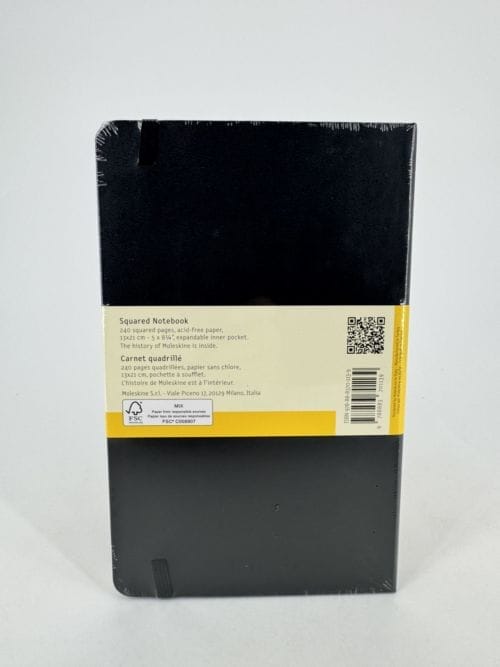 Moleskine Classic Collection Squared Notebook Hard Cover - Couverture rigide - Carnet quadrillé noir - 192 pages