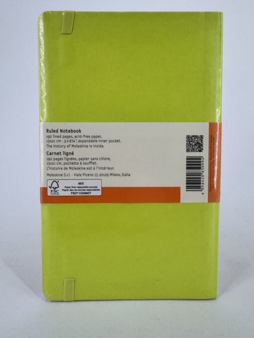 Moleskine Classic Collection Ruled Notebook Soft Cover - Couverture souple - Carnet ligné vert pomme - 192 pages