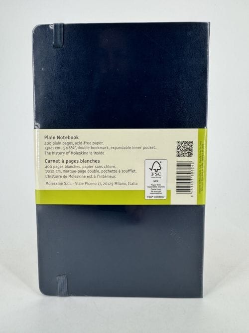 Moleskine Classic Collection Plain Notebook - Hard Cover - Couverture rigide - Carnet bleu à pages blanches - 400 pages