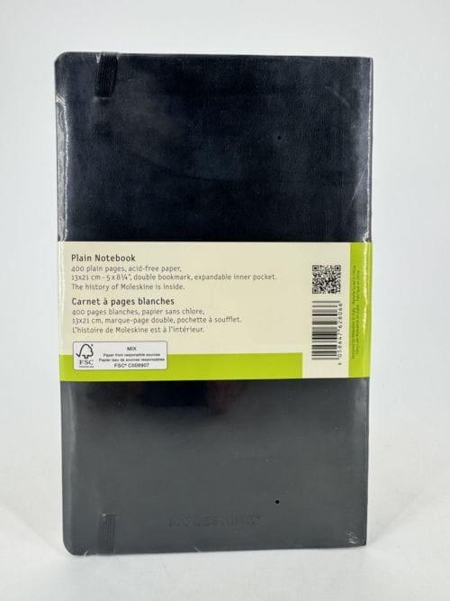 Moleskine Classic Collection Plain Notebook - Hard Cover - Couverture rigide - Carnet bleu à pages blanches - 400 pages