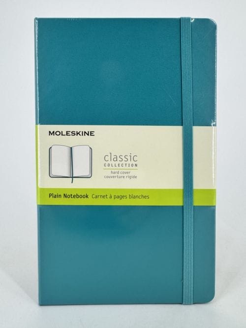 Moleskine Classic Collection Plain Notebook - Hard Cover - couverture rigide - carnet vert turquoise à pages blanches - 240 pages