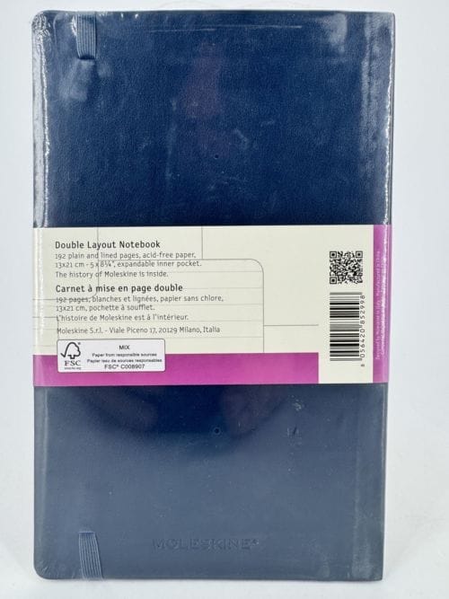 Moleskine Classic Extra Collection - Double Layout Notebook - soft cover - couverture souple - Carnet à mise en page double - 192 pages