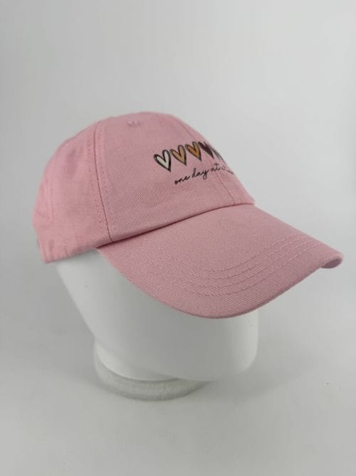 Casquette Rose - 3 Coeurs - One day at a time