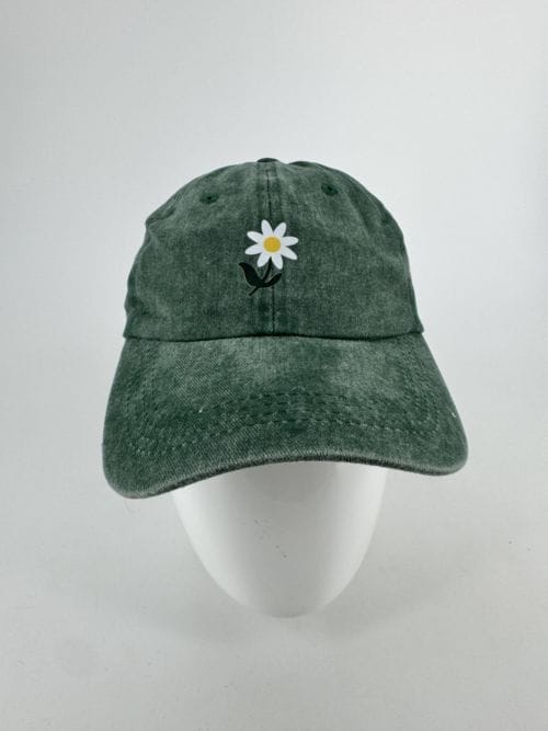 Casquette Verte - Fleur - Marguerite
