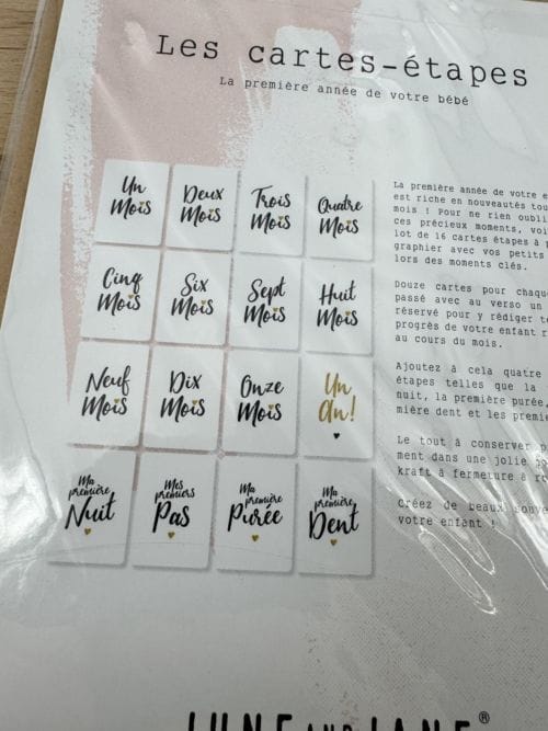 Cartes étapes première année de bébé - June and Jane