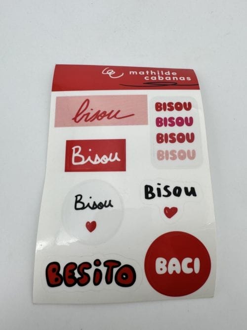 Autocollants " Bisou" - Mathilde Cabanas