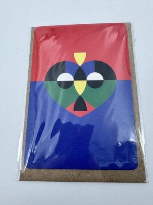 Carte avec enveloppe Papier Tigre - Coeur en couleurs