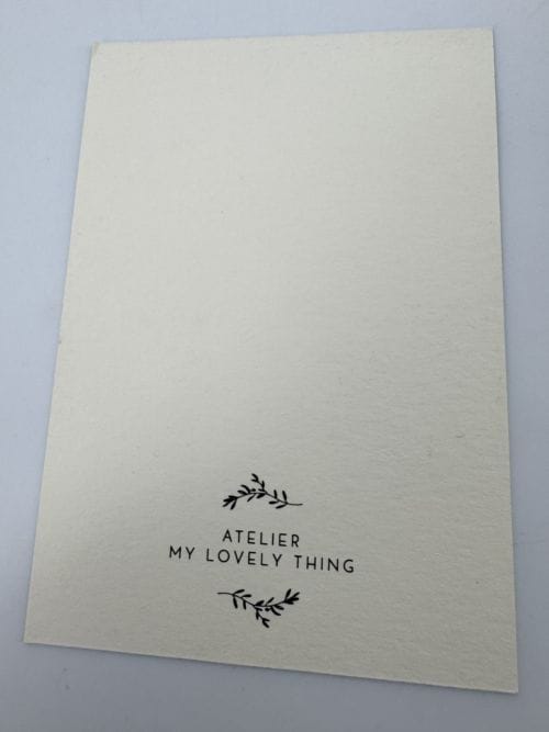 Carte petite Atelier My Lovely Thing - Vase avec deux fleurs sur fond vert