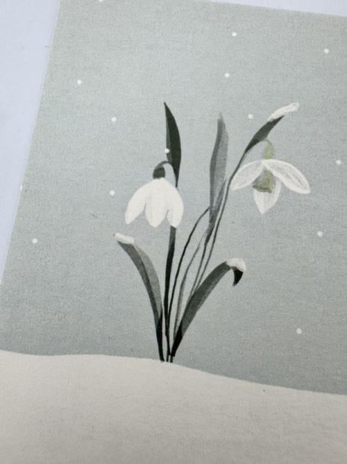 Carte petite Atelier My Lovely Thing - Deux fleurs sous la neige