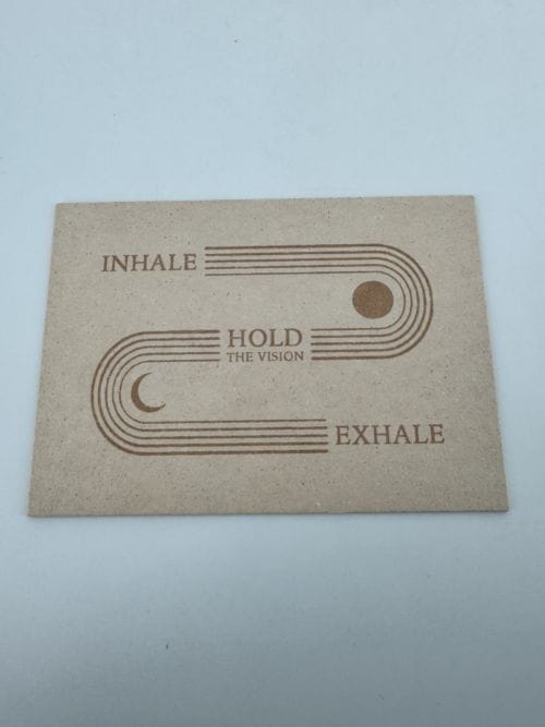 Carte cartonnée épaise Anna Cosma - Inhale Hold Vision Exhale