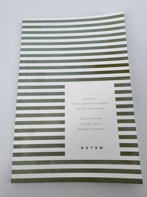 Carnet Notem - Notebook - Ruled sheets with margins - Natural Paper - Feuilles lignées avec marges vert - 64 pages - 100g
