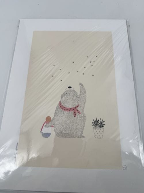 Affiche signée - Petit Gramme - Marlène Janin - Ours et enfant