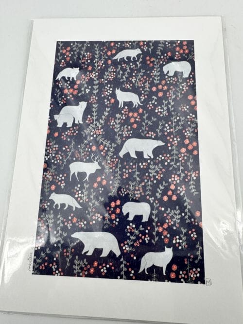 Affiche signée - Petit Gramme - Marlène Janin - Ours loups cerf