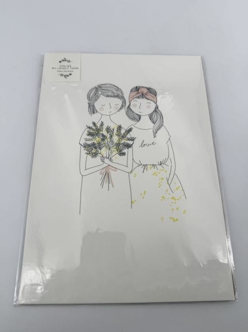 Affiche Atelier My lovely Thing - Deux filles avec bouquet