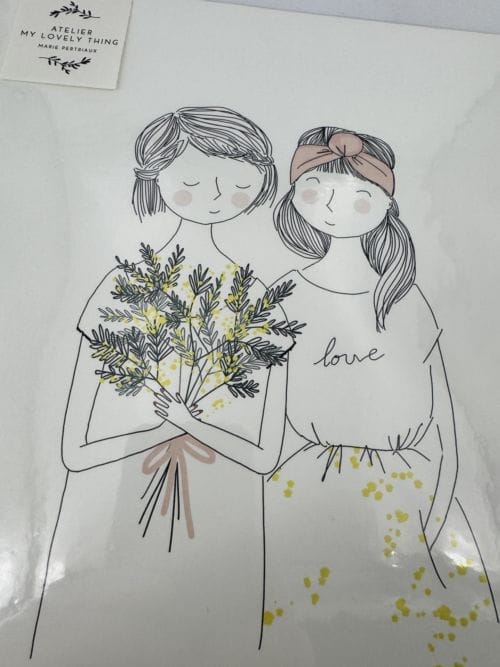 Affiche Atelier My lovely Thing - Deux filles avec bouquet