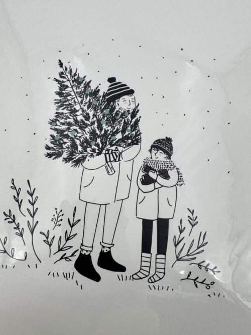 Affiche Atelier My lovely Thing - Un papa et son fils avec un sapin de noël