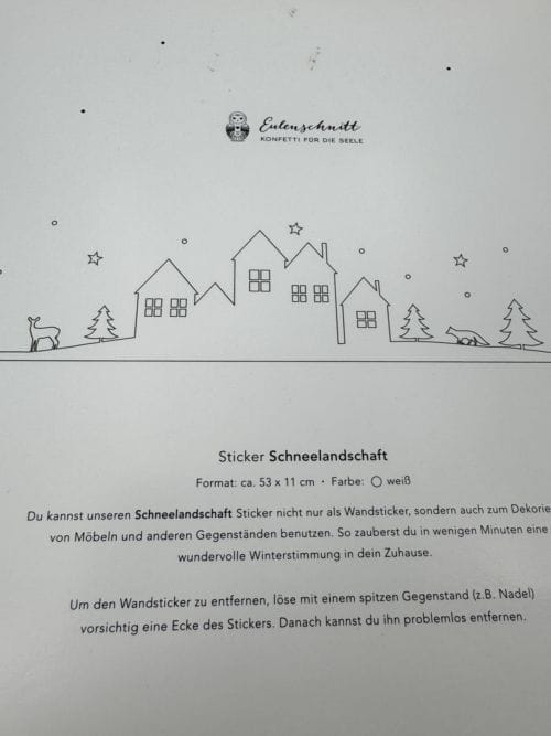 Sticker Eulenschnitt - Paysage de neige avec son guide de collage